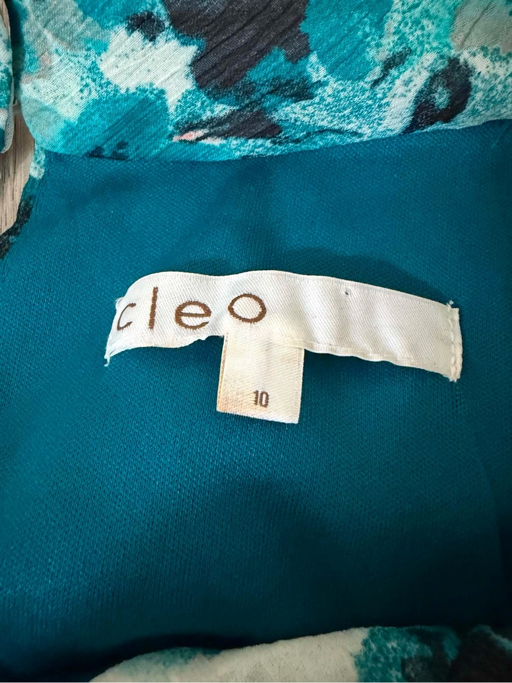 Cleo Teal Watercolour Floral Chiffon Midi Dress Wedding Formal Cocktail Party - Picture 4 of 5